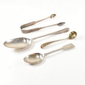 GEORGIAN & LATER HALLMARKED SILVER FLATWARE ITEMS