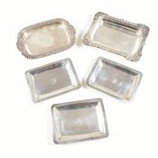 20TH CENTURY HALLMARKED SILVER & SILVER ON COPPER PIN DISHES