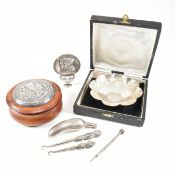 VICTORIAN & LATER HALLMARKED SILVER & WHITE METAL ITEMS