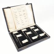 GEORGE V CASED SET OF SIX HALLMARKED SILVER SANDWICH FLAGS
