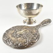 GEORGE V HALLMARKED SILVER BOWL & VANITY MIRROR