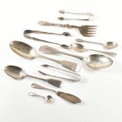 VICTORIAN & LATER HALLMARKED SILVER FLATWARE ITEMS