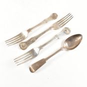 WILLIAM IV & LATER HALLMARKED SILVER FLATWARE