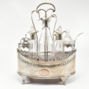 18TH CENTURY GEORGE III HALLMARKED SILVER 8 PIECE CRUET SET
