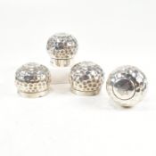 4 VICTORIAN HALLMARKED SILVER BOTTLE LIDS