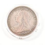 CASED 1895 SILVER CROWN COIN VICTORIA