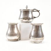 ARTS & CRAFTS HALLMARKED SILVER MATCHED CRUET SET