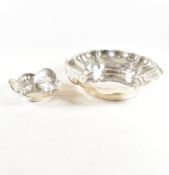 TWO HALLMARKED SILVER BON BON DISHES GEORGE V & LATER