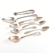 COLLECTION OF HALLMARKED SILVER FLATWARE GEORGE III & LATER