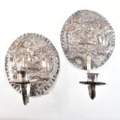 18TH CENTURY OLD SHEFFIELD PLATE WALL CANDLE SCONCES AF