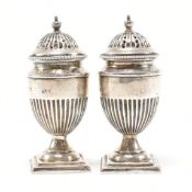 PAIR OF VICTORIAN HALLMARKED SILVER SALT & PEPPER SHAKERS