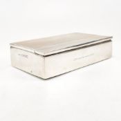 GEORGE VI ART DECO HALLMARKED SILVER MOUNTED CIGARETTE BOX