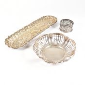VICTORIAN & LATER HALLMARKED SILVER ITEMS - PIN DISH BON BON DISH