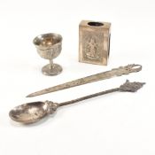 COLLECTION OF EASTERN WHITE METAL ITEMS
