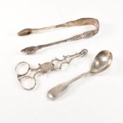 COLLECTION OF GEORGIAN HALLMARKED SILVER FLATWARE ITEMS