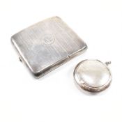 GEORGE V HALLMARKED SILVER CIGARETTE CASE & COMPACT