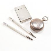 1920S SILVER ASPREY LONDON LIGHTER AF & HALLMARKED SILVER ITEMS