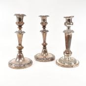 LATE 18TH TO EARLY 19TH CENTURY OLD SHEFFIELD PLATE CANDLESTICKS