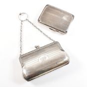 GEORGE V HALLMARKED SILVER COIN PURSE & CIGARETTE CASE