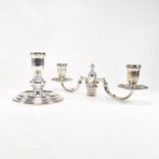 MID CENTURY HALLMARKED SILVER SQUAT CANDLESTICK & CANDELABRA ARMS