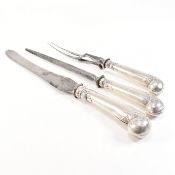 GEORGE V HALLMARKED SILVER HANDLED PISTOL GRIP CARVING SET