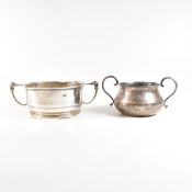 TWO EARLY 20TH CENTURY HALLMARKED SILVER TWIN HANDLED BOWLS
