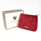 ASPINAL OF LONDON RED VELVET VANITY BAG