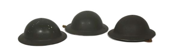 COLLECTION OF SECOND WORLD WAR BRITISH BRODIE HELMETS