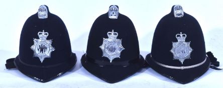 THREE BRITISH POLICE CUSTODIAN HELMETS