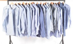 LARGE COLLECTION OF MILITARY STYLE LONG SLEEVE BLUE SHIRTS