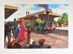 ORIGINAL MACMILLAN PUBLICATION ARTWORK - THE RAILWAY AGE