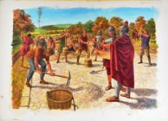 ORIGINAL MACMILLAN PUBLICATION ARTWORK - ROMAN BUILDERS