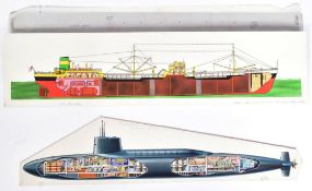 ORIGINAL MACMILLAN PUBLICATION ARTWORK - NAVAL VESSELS