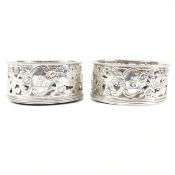 19TH CENTURY SILVER MOUNTED WINE COASTERS