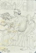CELEDONIO PERELLON - PEN AND PENCIL SKETCH OF A COUPLE