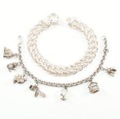 TWO 925 SILVER CHAIN BRACELETS
