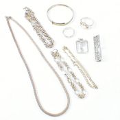 ASSORTED COLLECTION OF HALLMARKED SILVER 925 & WHITE METAL JEWELLERY