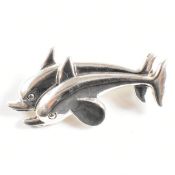 CONTEMPORARY SILVER NOVELTY DOLPHIN BROOCH