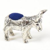 CONTEMPORARY NOVELTY SILVER DONKEY PIN CUSHION