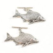 CONTEMPORARY SILVER NOVELTY FISH CUFFLINKS