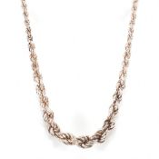 HALLMARKED 925 SILVER ROPE TWIST CHAIN NECKLACE