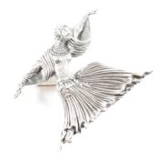 CONTEMPORARY ART DECO STYLE SILVER FIGURAL BROOCH