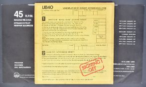 UB40 - AUTOGRAPHED 'SIGNING OFF' DEBUT VINYL RECORD LP