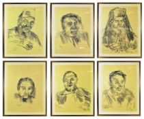 SIX OSKAR KOKOSCHKA LITHOGRAPHS - JERUSALEM FACES