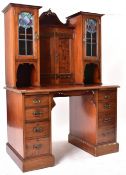 ARTS & CRAFTS MAHOGANY TWIN PEDESTAL DESK CABINET