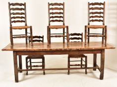 LARGE VICTORIAN 19TH CENTURY FRUITWOOD REFECTORY TABLE