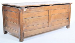 19TH CENTURY FRENCH COUNTRY ELM - OAK COFFER CHEST