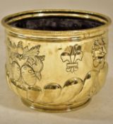 LATE VICTORIAN GILDED COPPER SCUTTLE PLANTER
