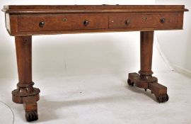 WILLIAM IV 19TH CENTURY POLLARD OAK WRITING TABLE DESK
