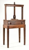 GEORGE III 18TH CENTURY OAK BOOK PRESS ON STAND